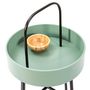 Voir la diapositive 2 : VS VENTA-STOCK Table auxiliaire Jaipur avec Plateau en MDF Vert et Structure métallique en Noir Mat