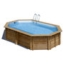 Voir la diapositive 7 : GRE Piscine tubulaire ovale - Bois - 5,35x5,35x1,17 - CANNELLE 2