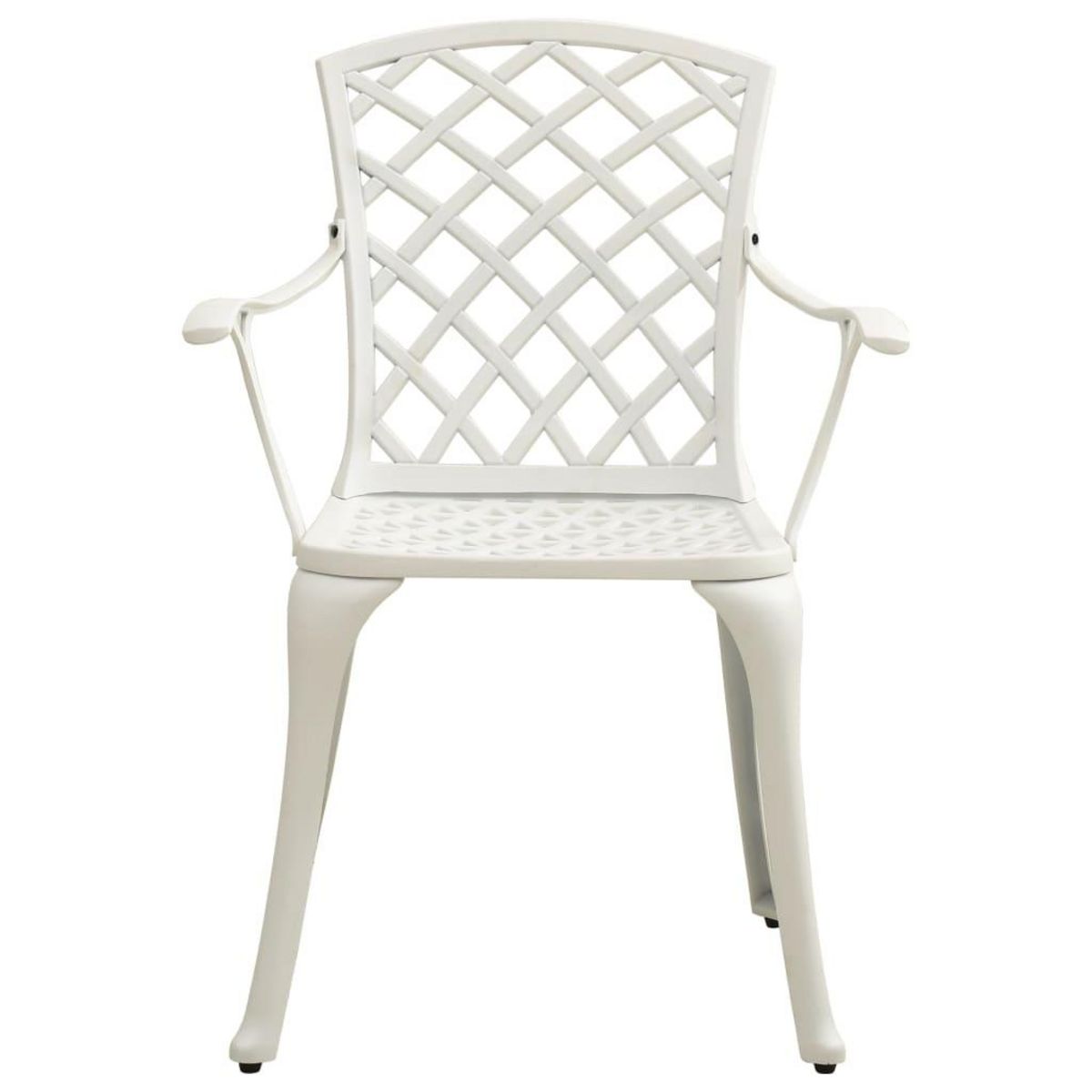 VIDAXL Chaises de jardin lot de 2 Aluminium coule Blanc