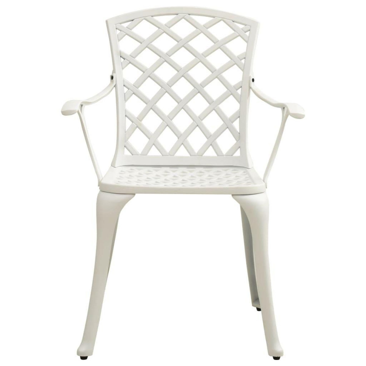 VIDAXL Chaises de jardin lot de 2 Aluminium coule Blanc