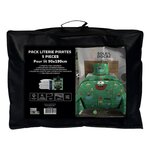 SOLEIL D'OCRE Ensemble couette et parure 5 Pièces PIRATES vert pour lit en 90x190 cm, par Soleil d'ocre