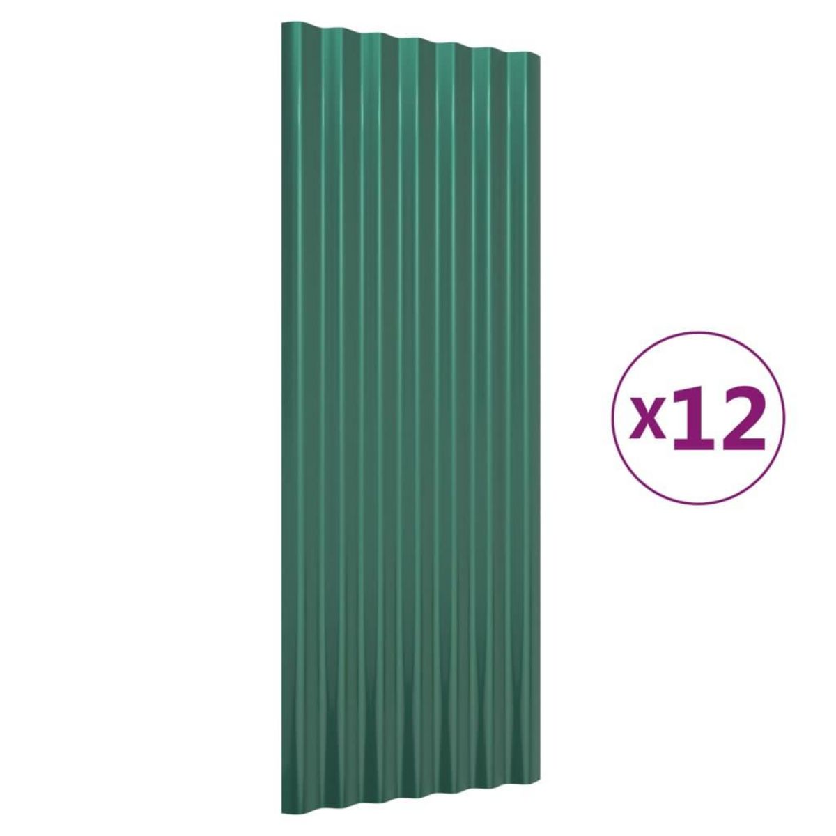 VIDAXL Panneaux de toiture 12 pcs Acier enduit de poudre Vert 100x36cm