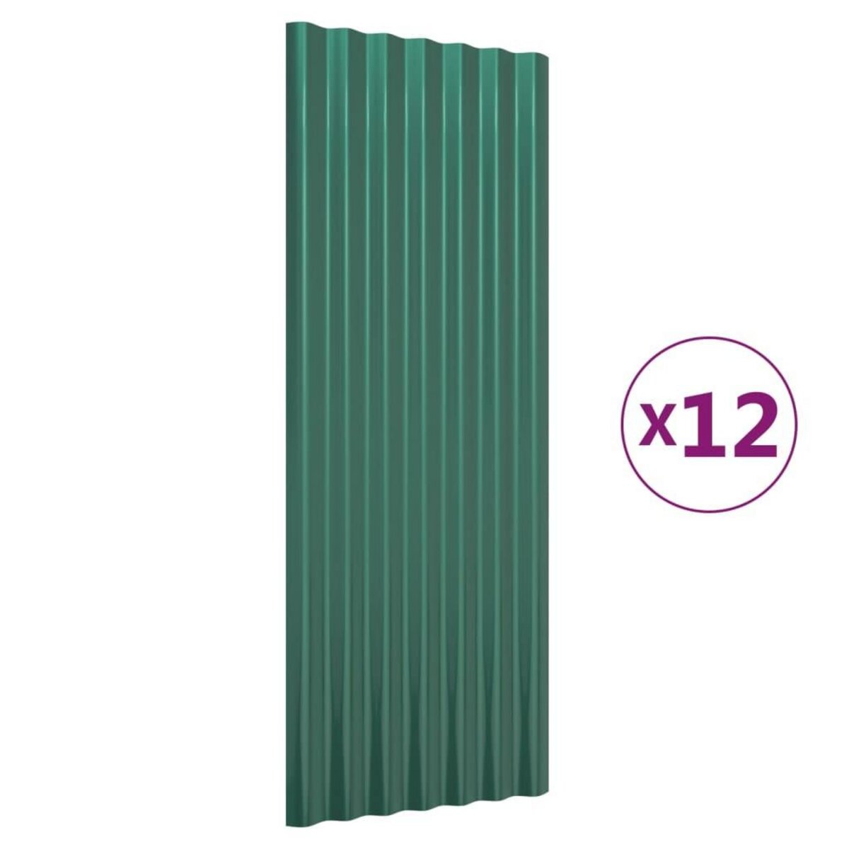 VIDAXL Panneaux de toiture 12 pcs Acier enduit de poudre Vert 100x36cm