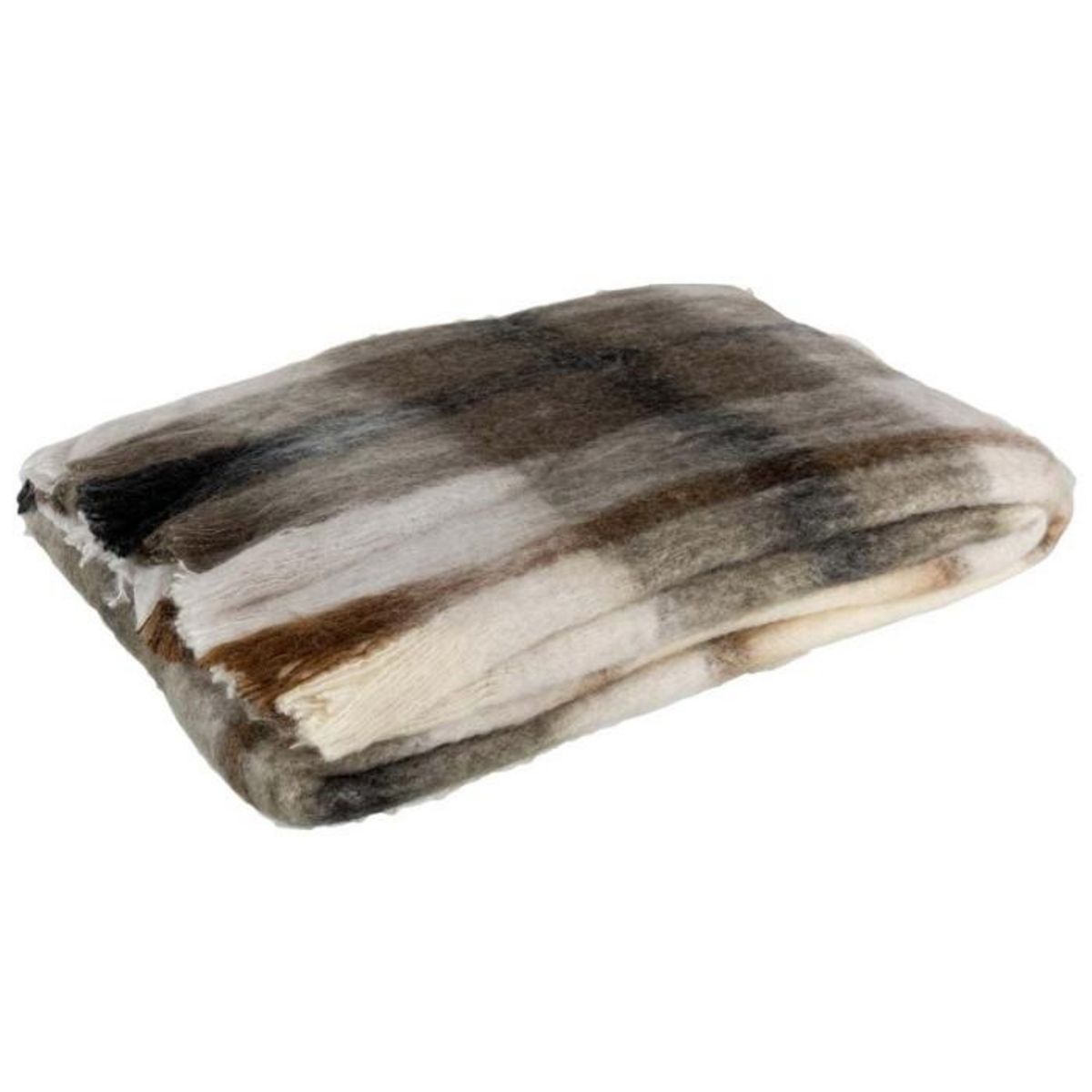 Paris Prix Plaid Déco  Quadrillé  136x190cm Marron & Gris