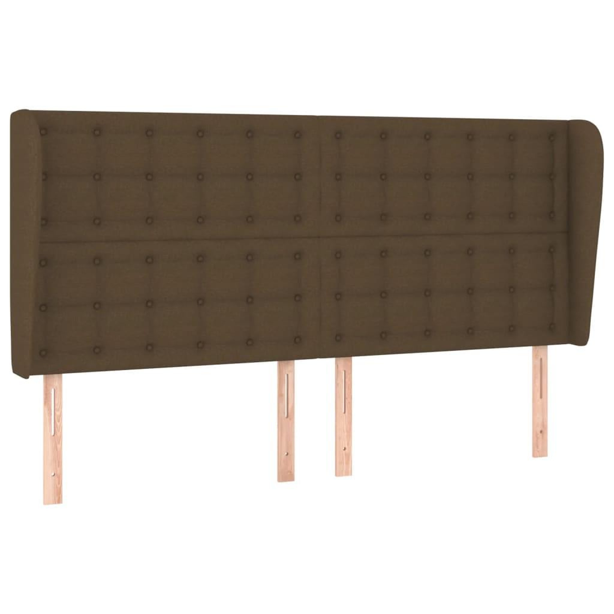 Voir la diapositive 2 : VIDAXL Tete de lit avec oreilles Marron fonce 183x23x118/128 cm Tissu