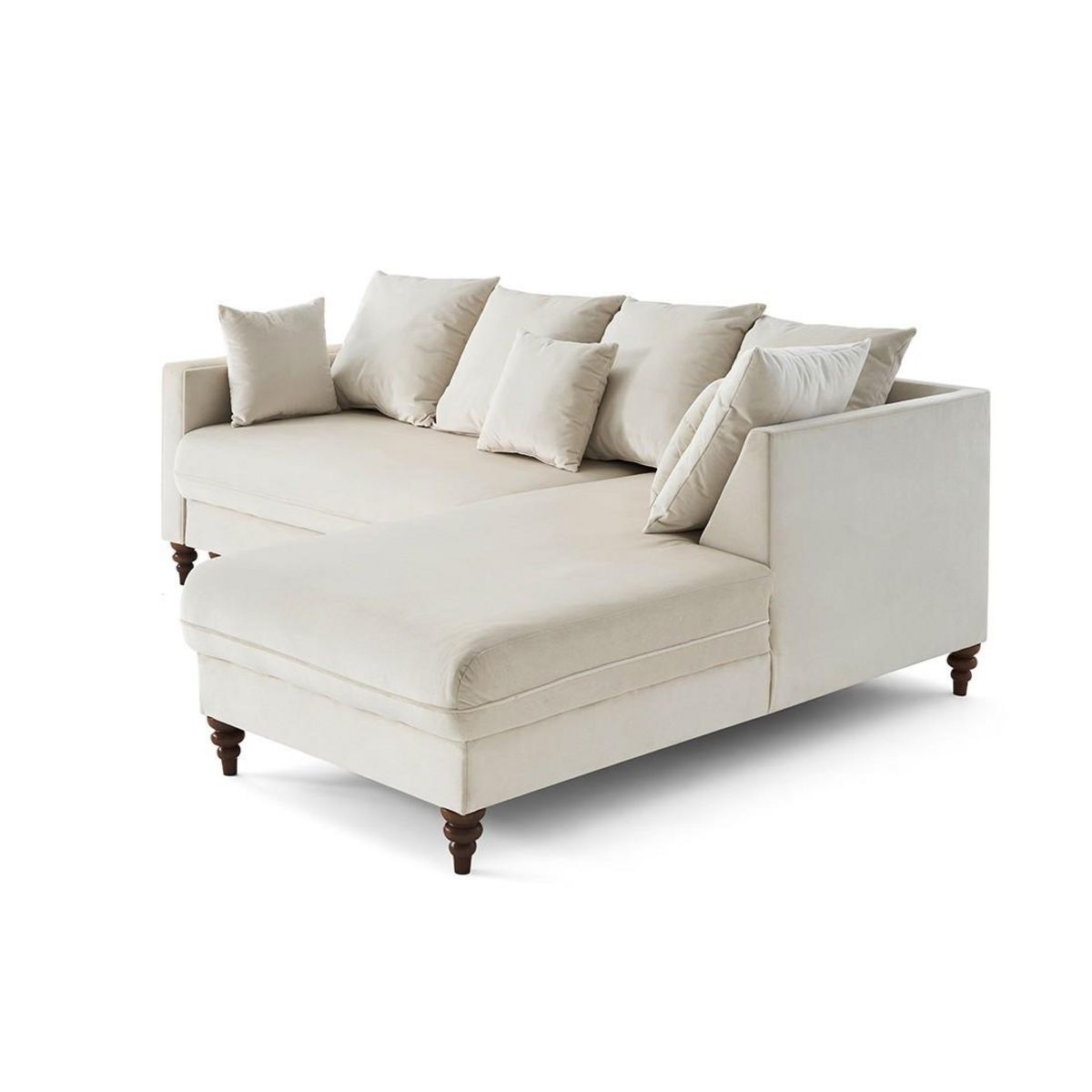 BEST MOBILIER Flamingo - canapé d'angle droit 4 places convertible en velours