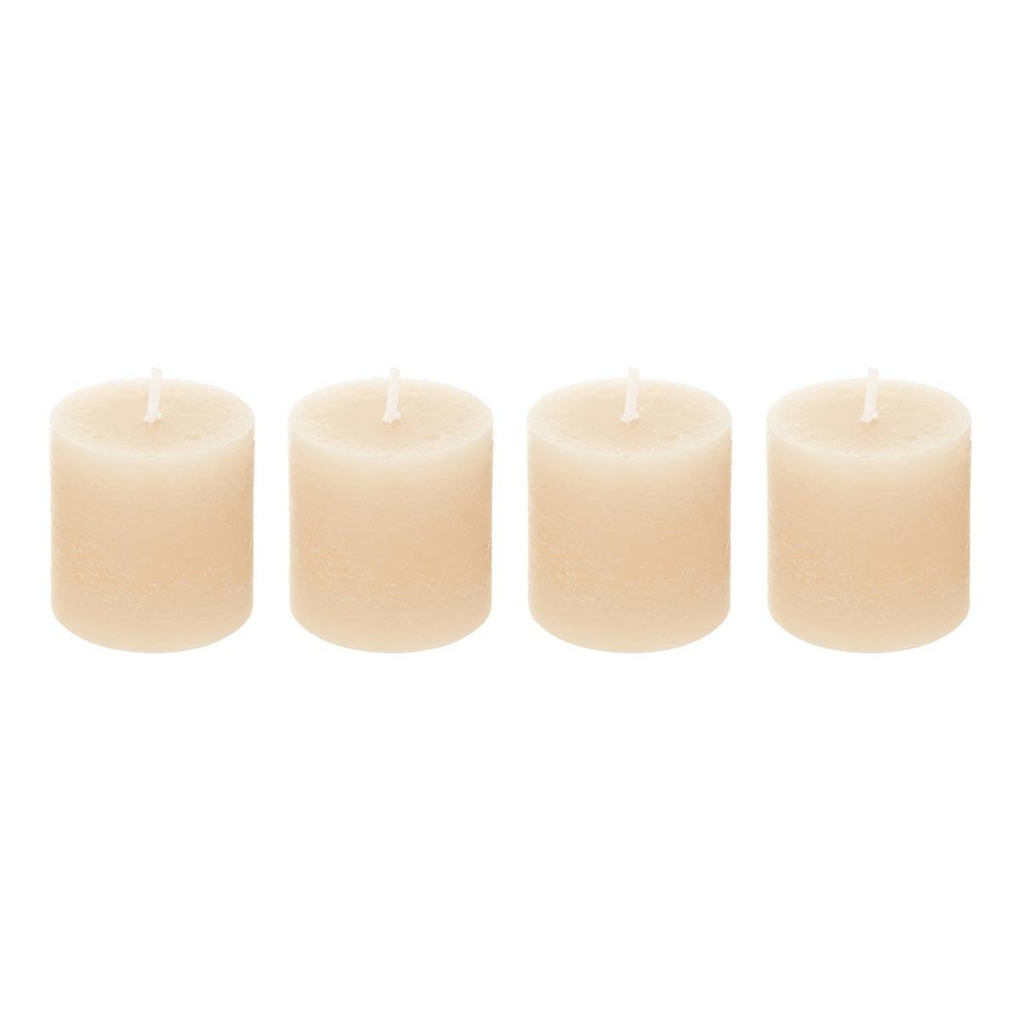 Voir la diapositive 1 : ATMOSPHERA Lot de 4 bougies votives  rustic  4,5cm ivoire