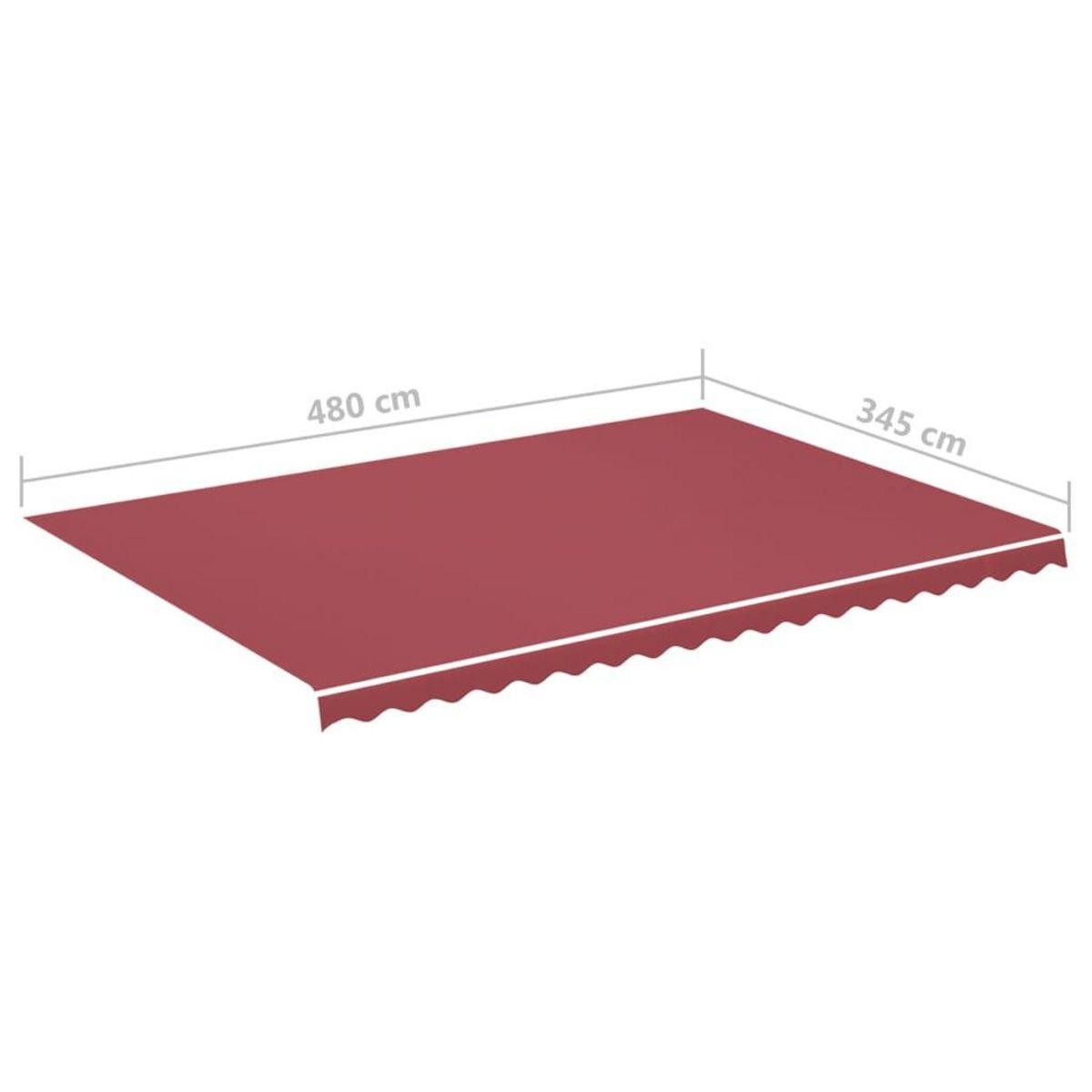 VIDAXL Tissu de remplacement pour auvent Bordeaux rouge 5x3,5 m