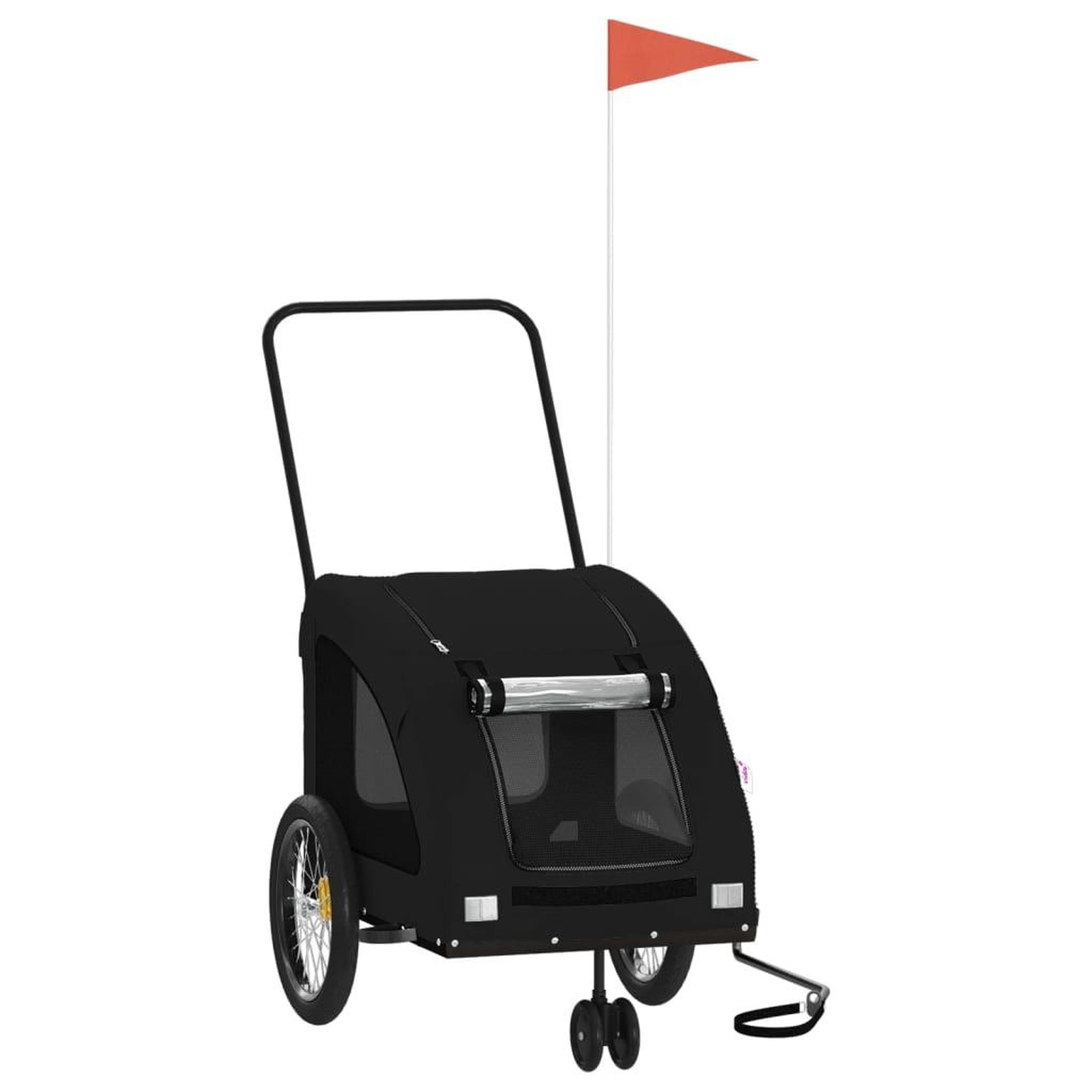 Voir la diapositive 2 : VIDAXL Remorque de velo pour animaux de compagnie noir
