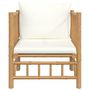 Voir la diapositive 3 : VIDAXL Canape de jardin avec coussins blanc creme bambou