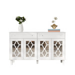 MERAX Buffet 4 porte(s) 2 tiroir(s) - 140 cm blanc mdf