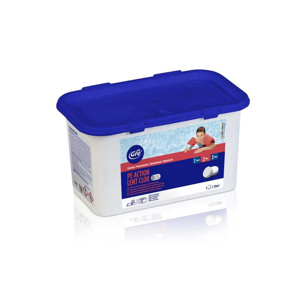 GRE Chlore lent sans acide borique 1 kg - Gré