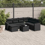 Voir la diapositive 1 : VIDAXL Salon de jardin 8 pcs avec coussins noir resine tressee