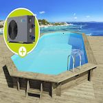 Habitat et Jardin Piscine bois   Sevilla 130   - 8.57 x 4.57 x 1.31 m + Pompe à chaleur 6.1 kW