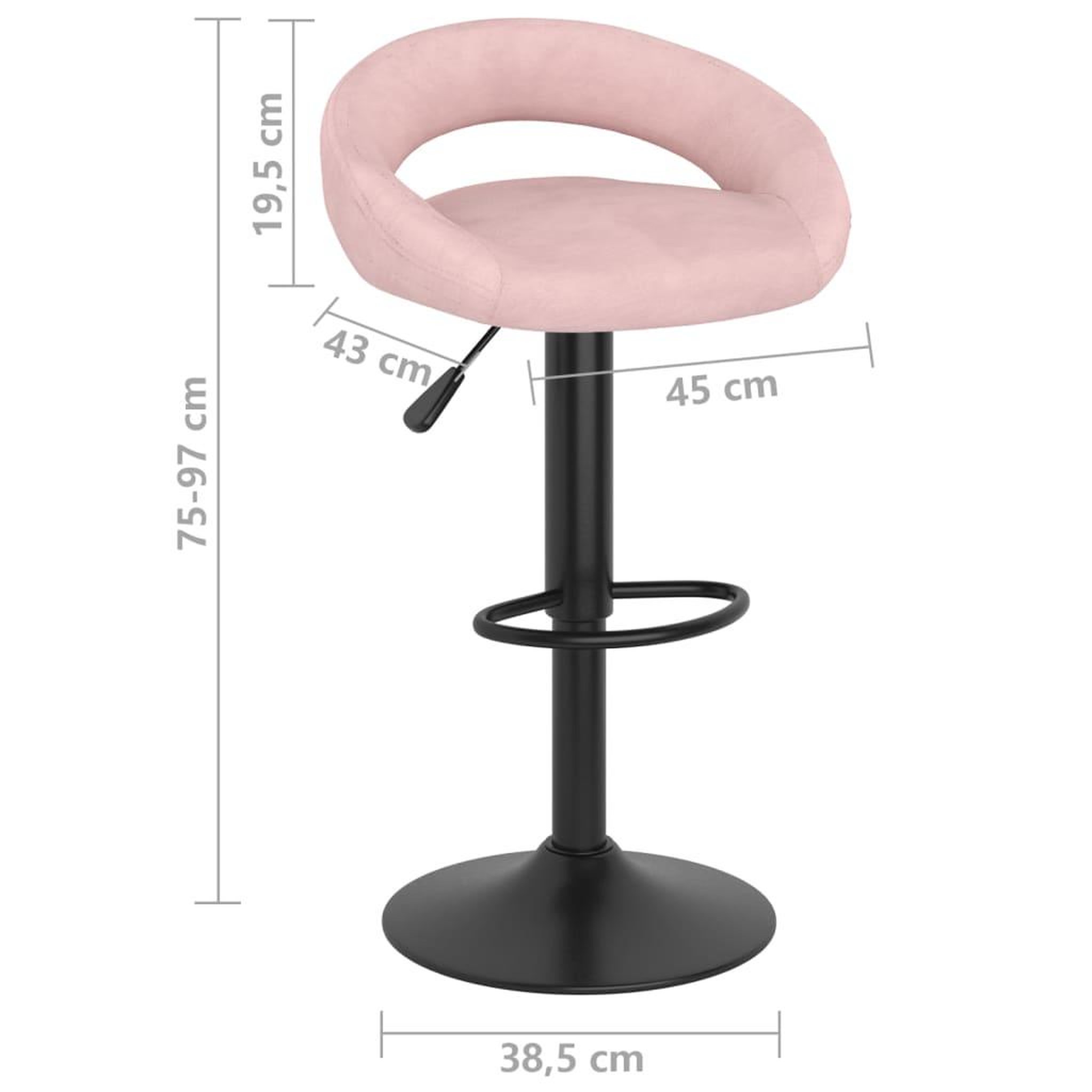 Voir la diapositive 6 : VIDAXL Tabourets de bar lot de 2 rose velours