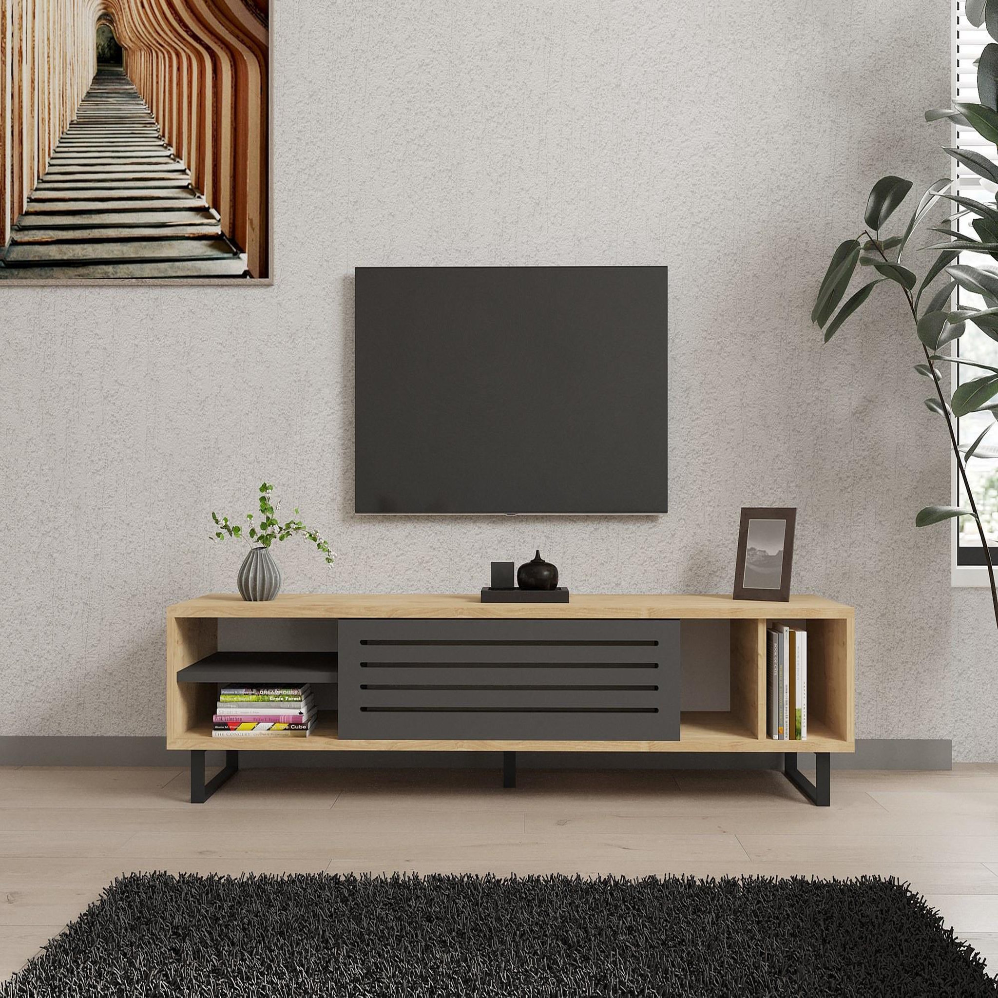Voir la diapositive 4 : Habitat et Jardin Meuble tv en bois  safir  160 x 40 x 35 cm - saphir