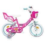 Nickelodeon Vélo enfant - Modèle 14'' Pat Patrouille à l'effigie de Stella pour enfant de 95/110 cm avec stabilisateurs - Panier avant - Porte poupée arrière - 2 freins