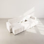 Voir la diapositive 3 : BEST MOBILIER Nicole - canapé panoramique en u 7 places convertible avec coffre en tissu