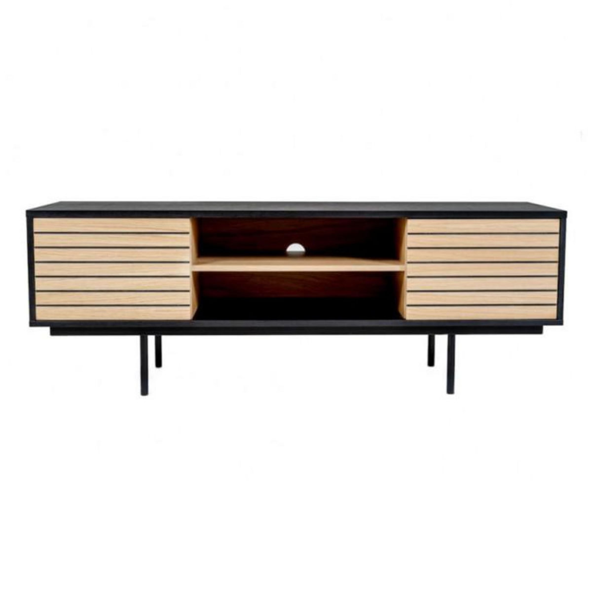 Paris Prix Meuble TV Design  Stripe  150cm Chêne & Noir