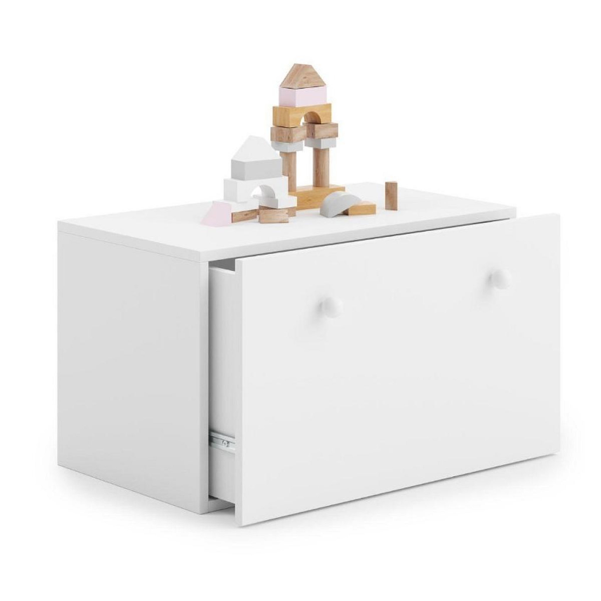 KOBI Coffre à jouets Inga blanc