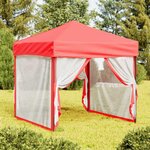 VIDAXL Tente de reception pliable avec parois Rouge 2x2 m