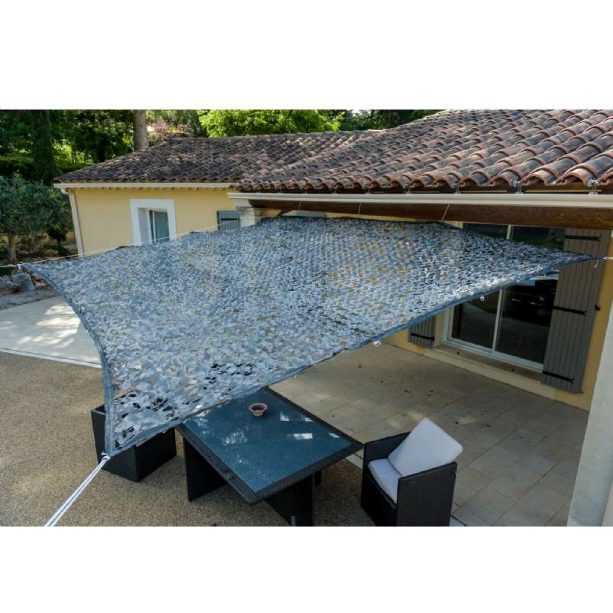 Voir la diapositive 1 :  Toile d'ombrage ajourée grise 120 g/m2  3 x 4m