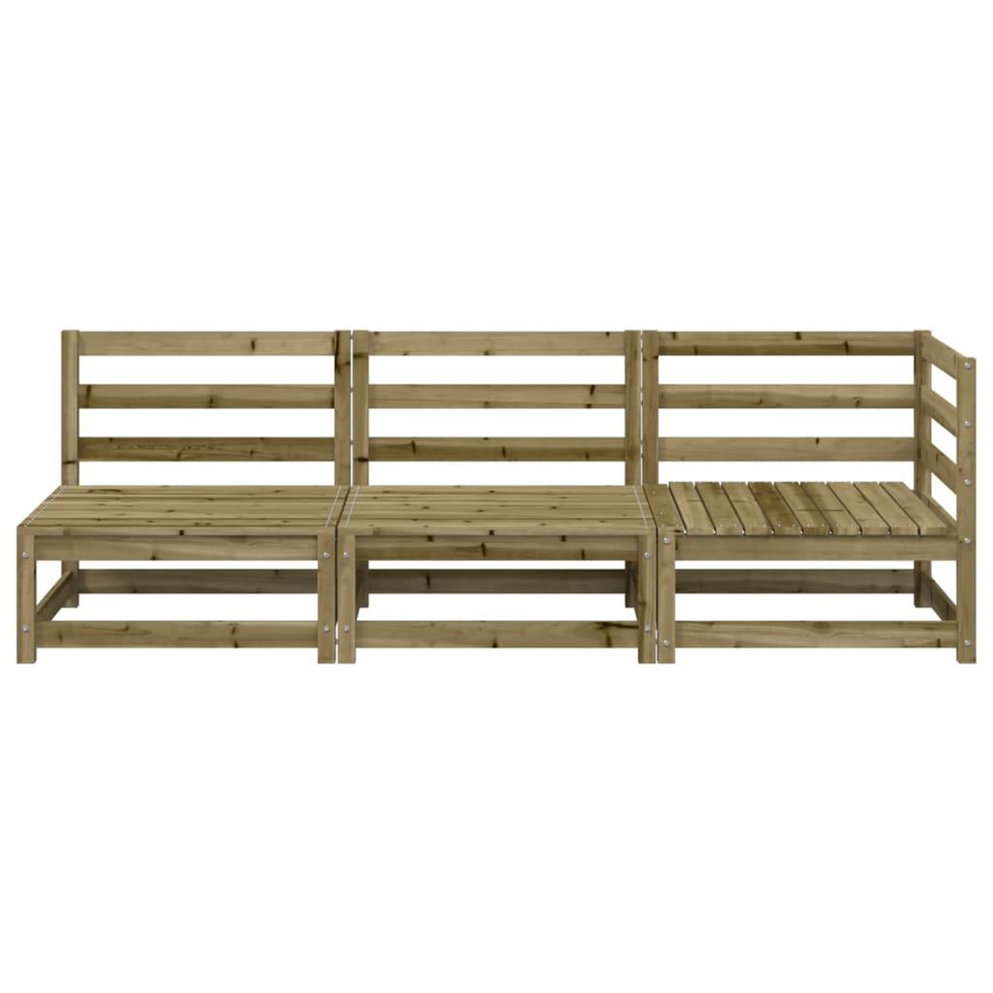 Voir la diapositive 4 : VIDAXL Canape de jardin 3 places bois de pin impregne