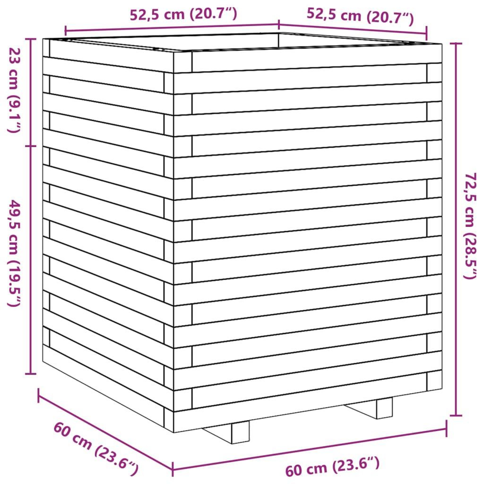 Voir la diapositive 6 : VIDAXL Jardiniere blanc 60x60x72,5 cm bois de pin massif