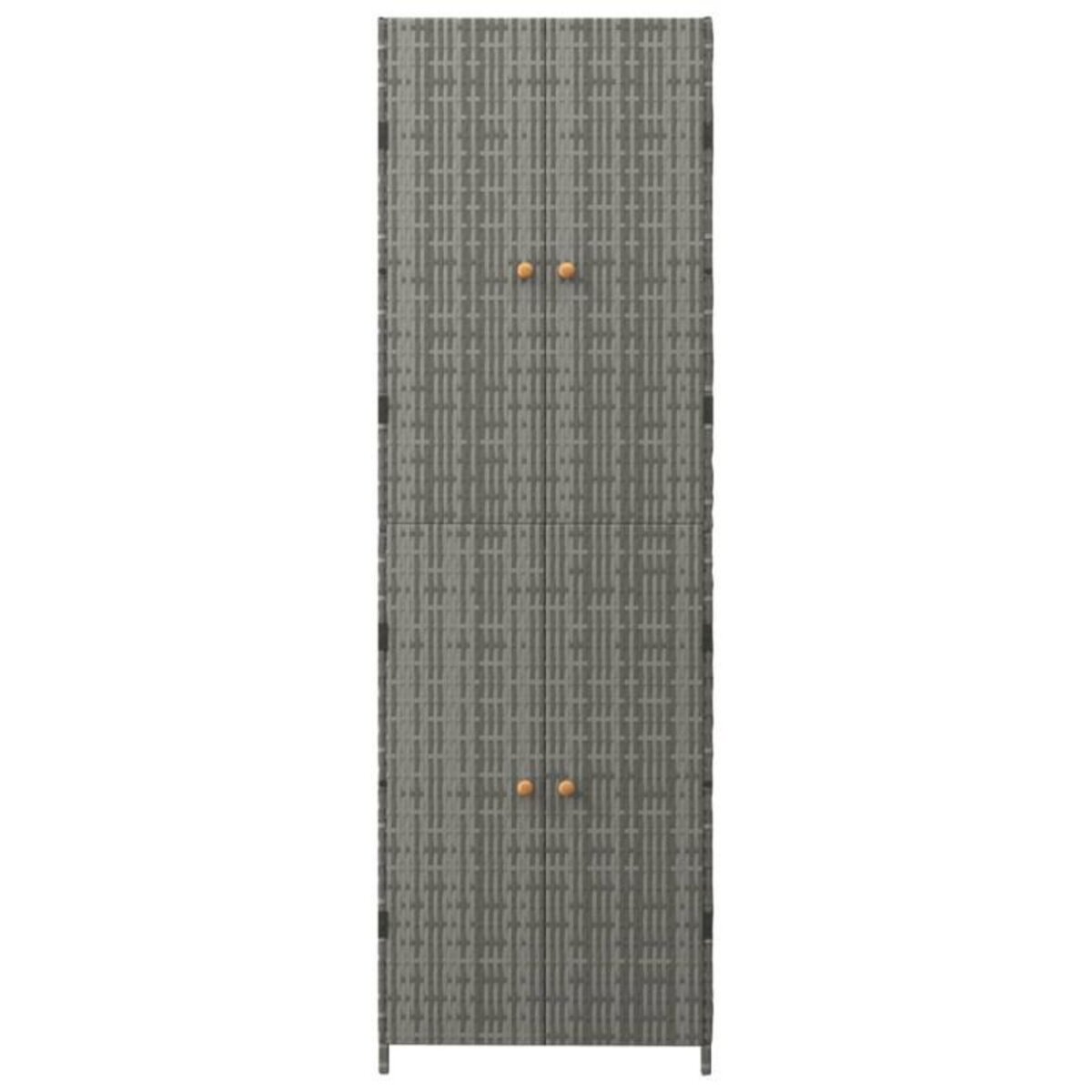 VIDAXL Armoire de rangement jardin Gris 59x40x180 cm Résine tressée