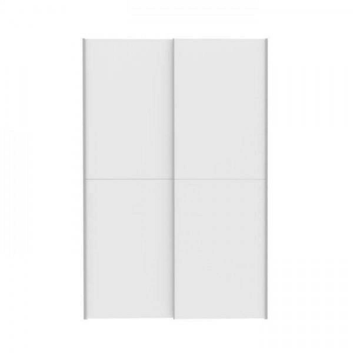 MARKET24 Armoire 2 portes coulissantes - Blanc mat - L 120 x P 61,2 x H 190,5 cm - OZZULA