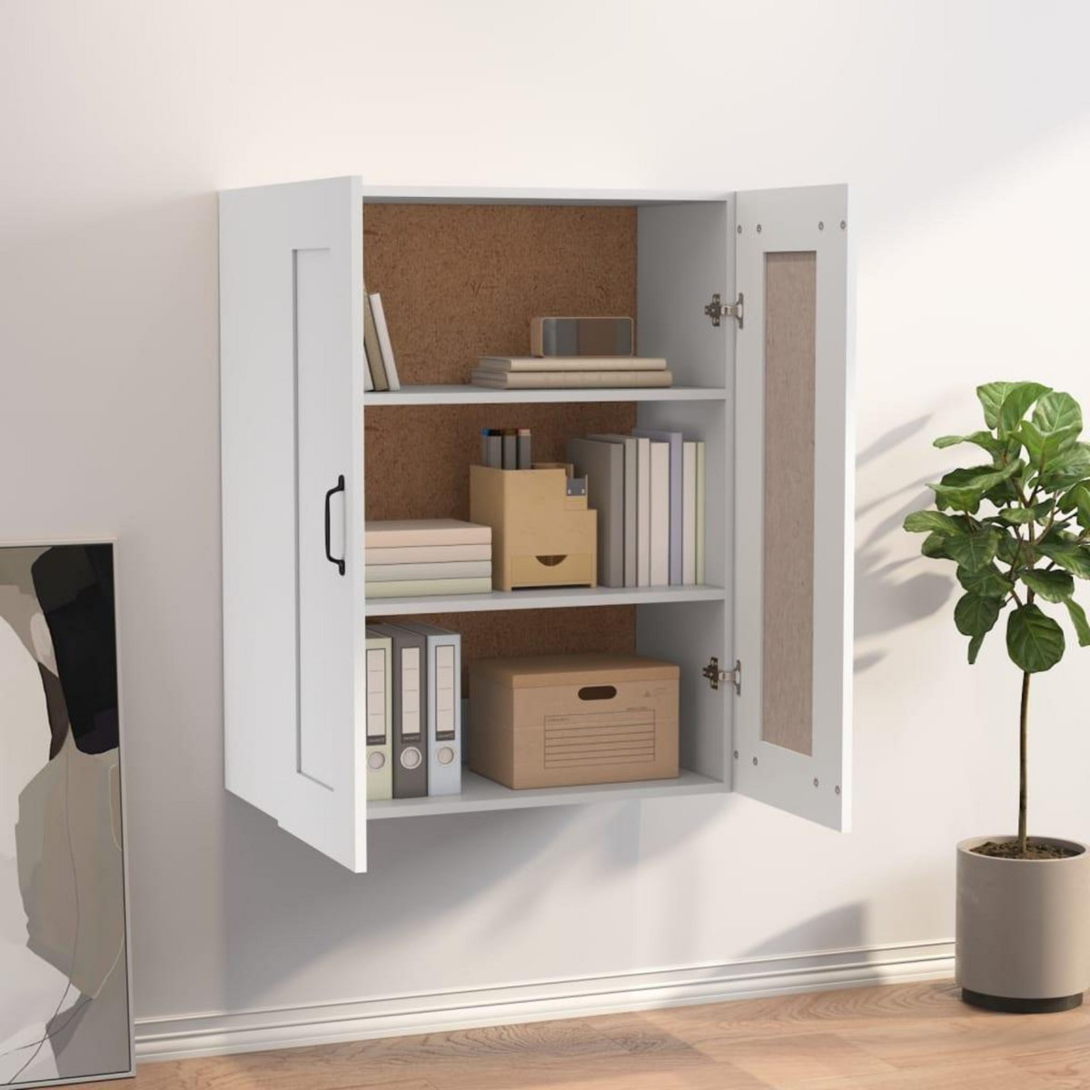 VIDAXL Armoire murale suspendue Blanc 69,5x32,5x90 cm