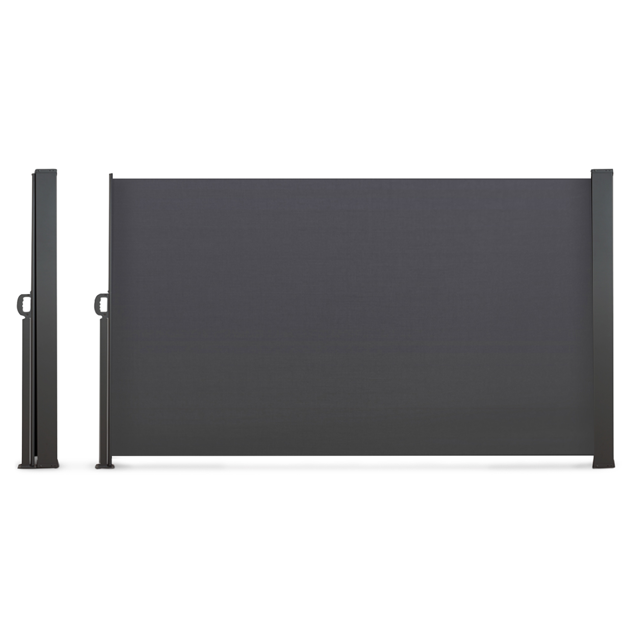 ID MARKET Paravent extérieur rétractable 200 x 400 cm gris anthracite store latéral