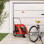 VIDAXL Remorque de velo pour animaux de compagnie orange et gris