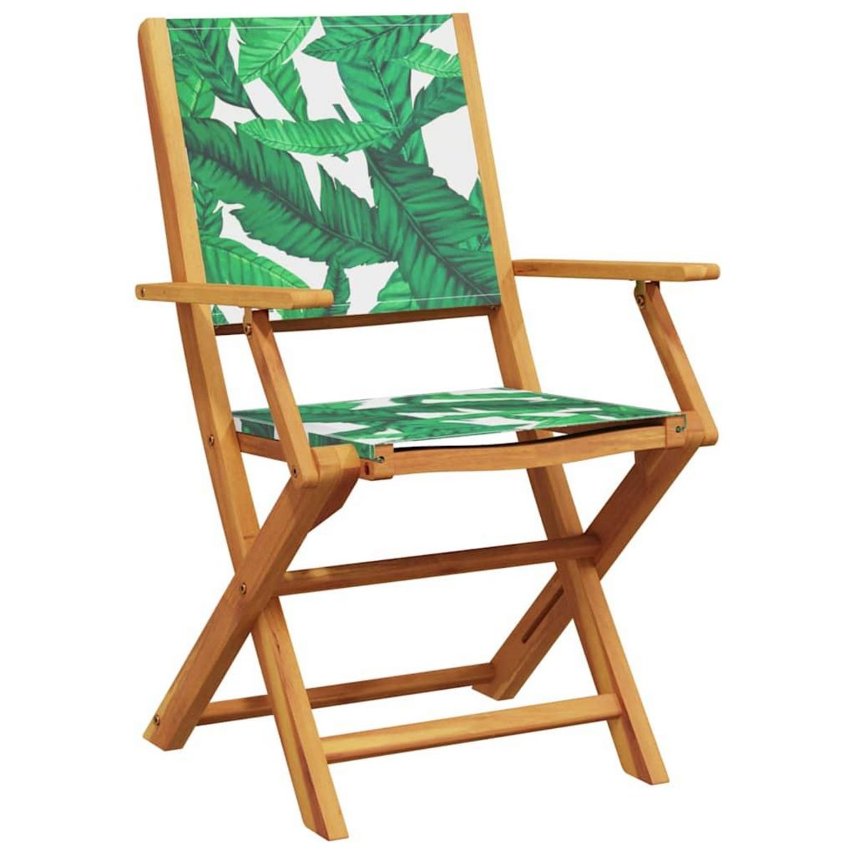 VIDAXL Chaises de jardin lot de 2 motif de feuilles acacia et tissu