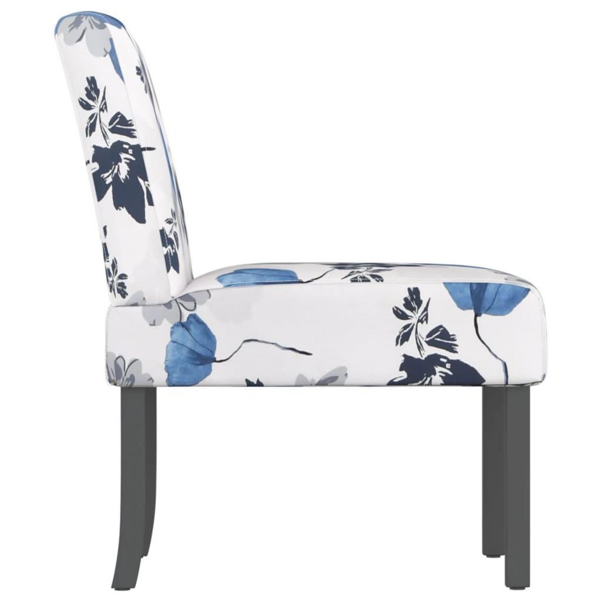 VIDAXL Fauteuil sans accoudoirs bleu tissu avec fleurs