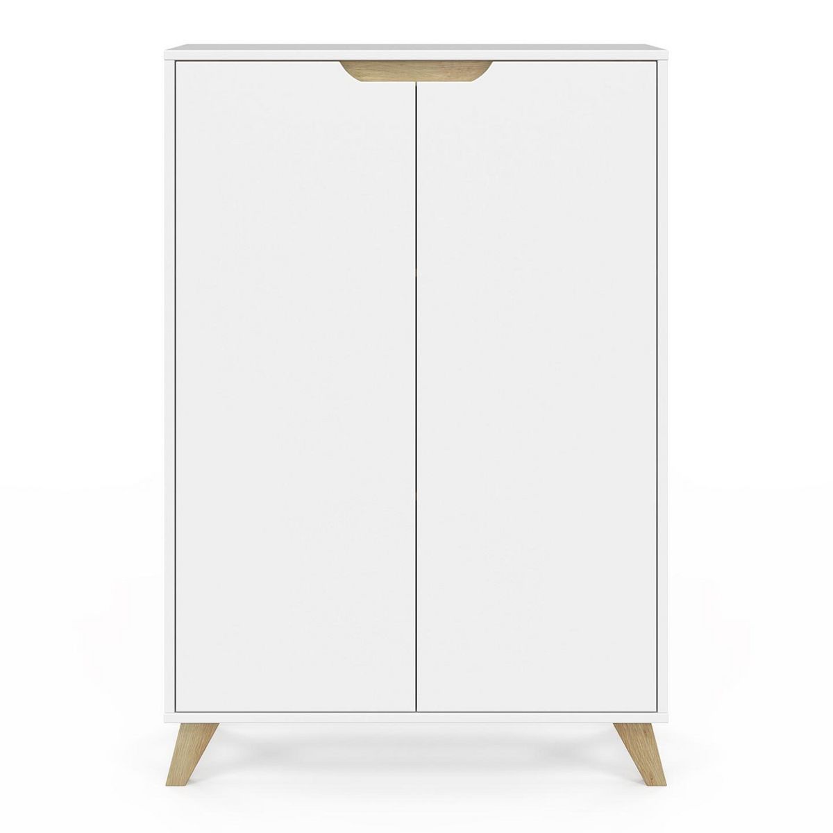 ID MARKET Meuble de rangement 2 portes HELSINKI scandinave blanc