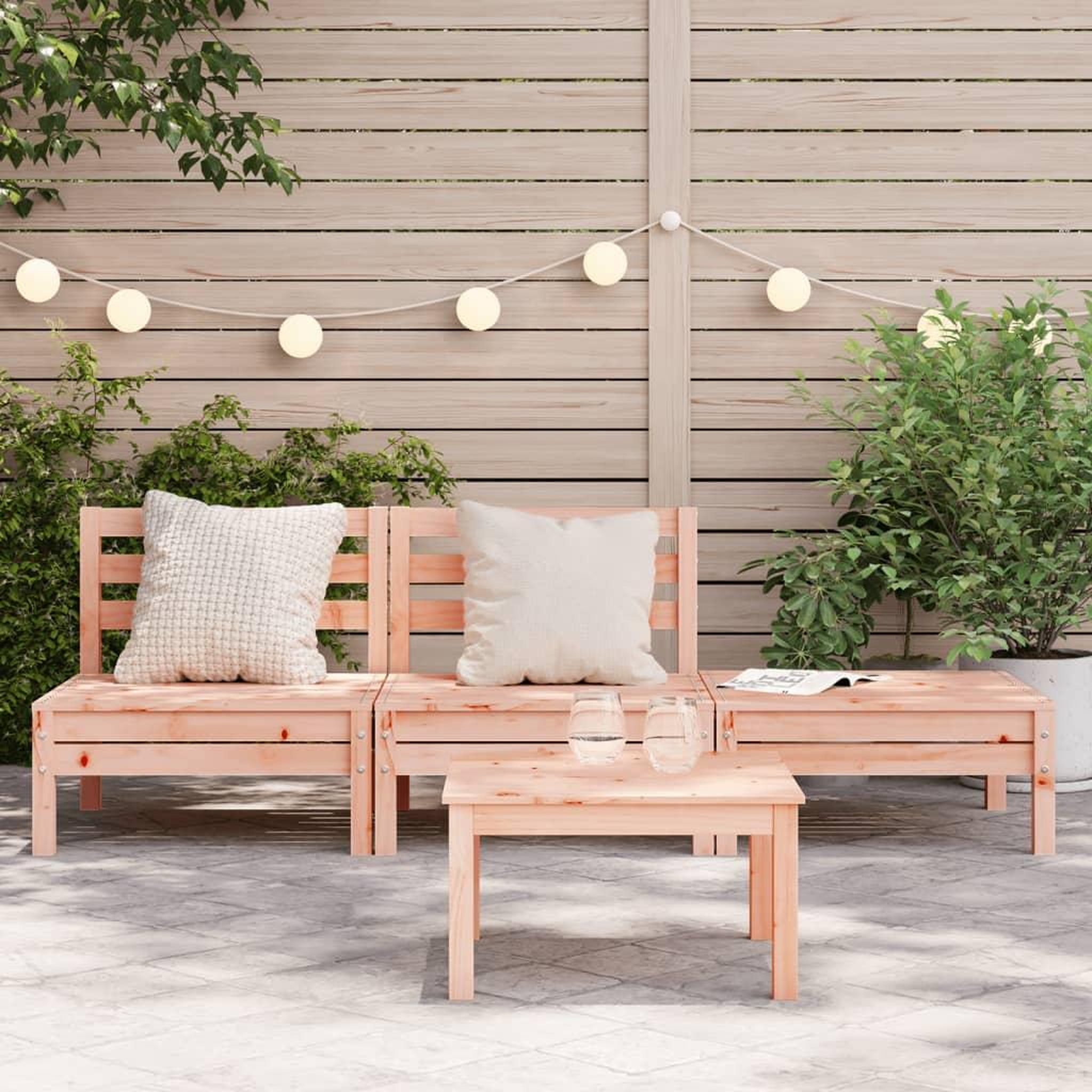 Voir la diapositive 3 : VIDAXL Canape de jardin 3 places bois massif de douglas