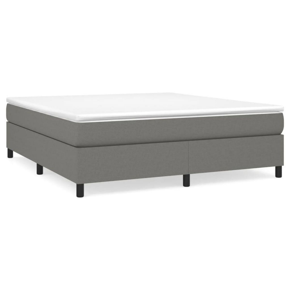 VIDAXL Sommier a lattes de lit avec matelas Gris fonce 180x200cm Tissu