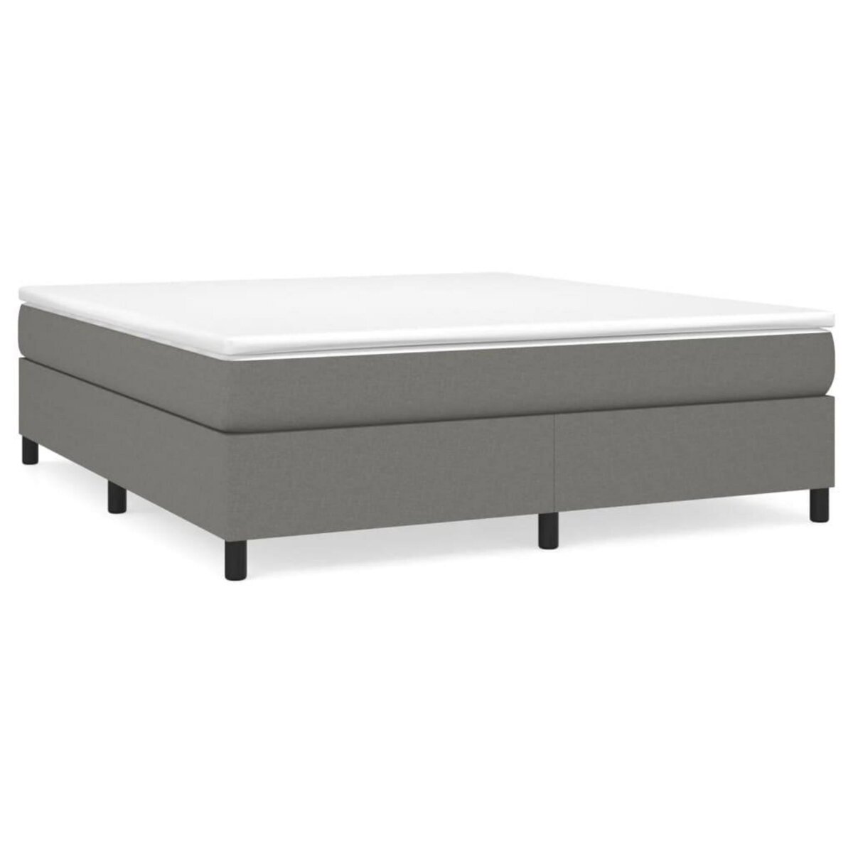 VIDAXL Sommier a lattes de lit avec matelas Gris fonce 180x200cm Tissu