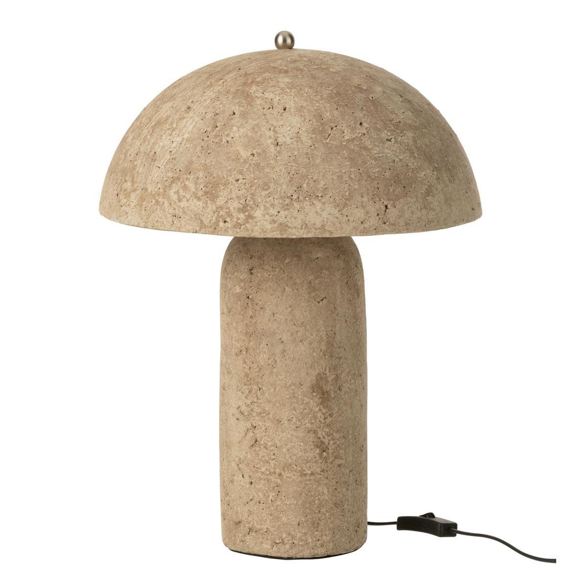 J-LINE Lampe à poser en papier mâché  champignon  50cm beige