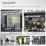 Voir la diapositive 6 : OUTSUNNY Auvent marquise de porte design voûté arrondi dim. 303L x 96l x 27H cm alu polycarbonate plastique noir
