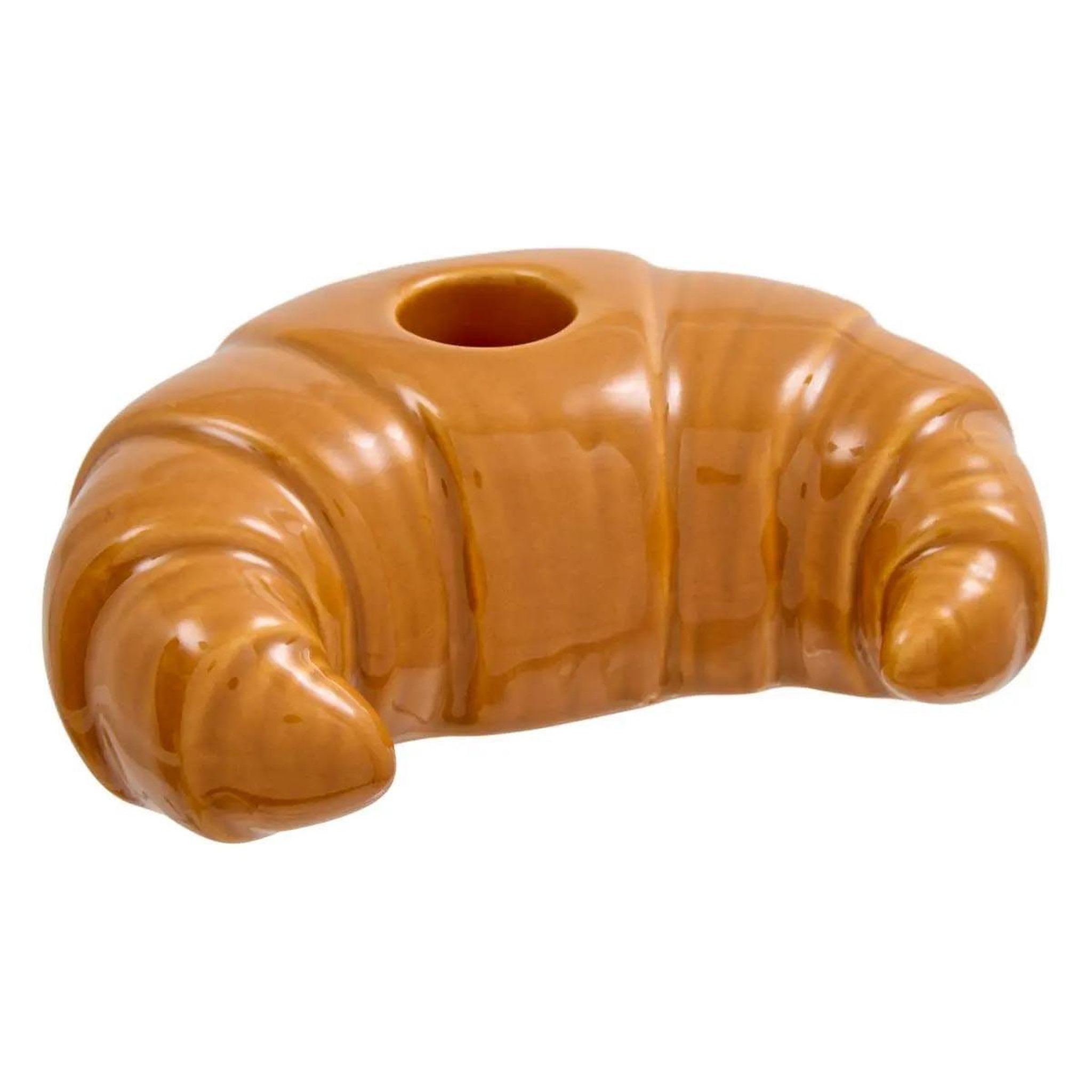 FIVE Bougeoir croissant en grès  fra  12cm marron