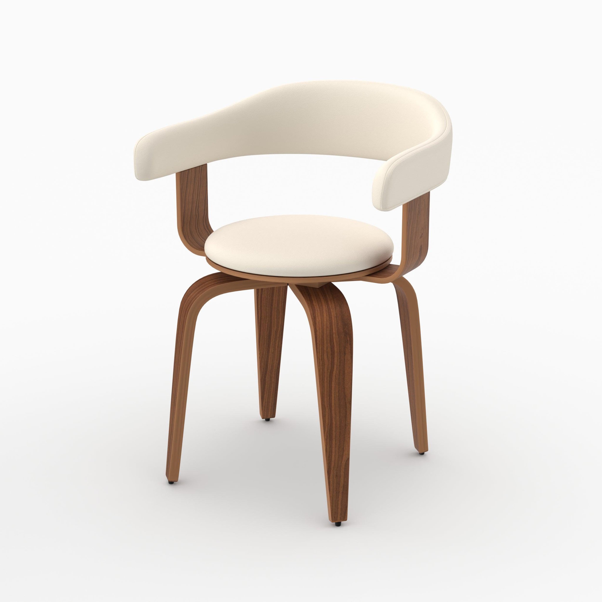 MAISON PAVANE Chaise avec accoudoirs en cuir synthétique blanc-harold