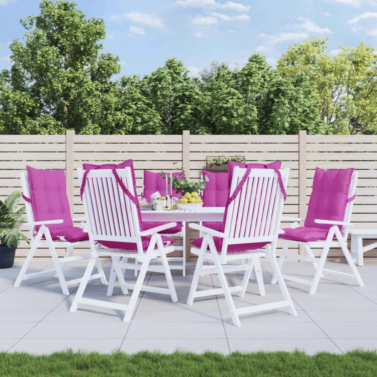 VIDAXL Coussins de chaise a dossier haut lot de 6 rose tissu oxford