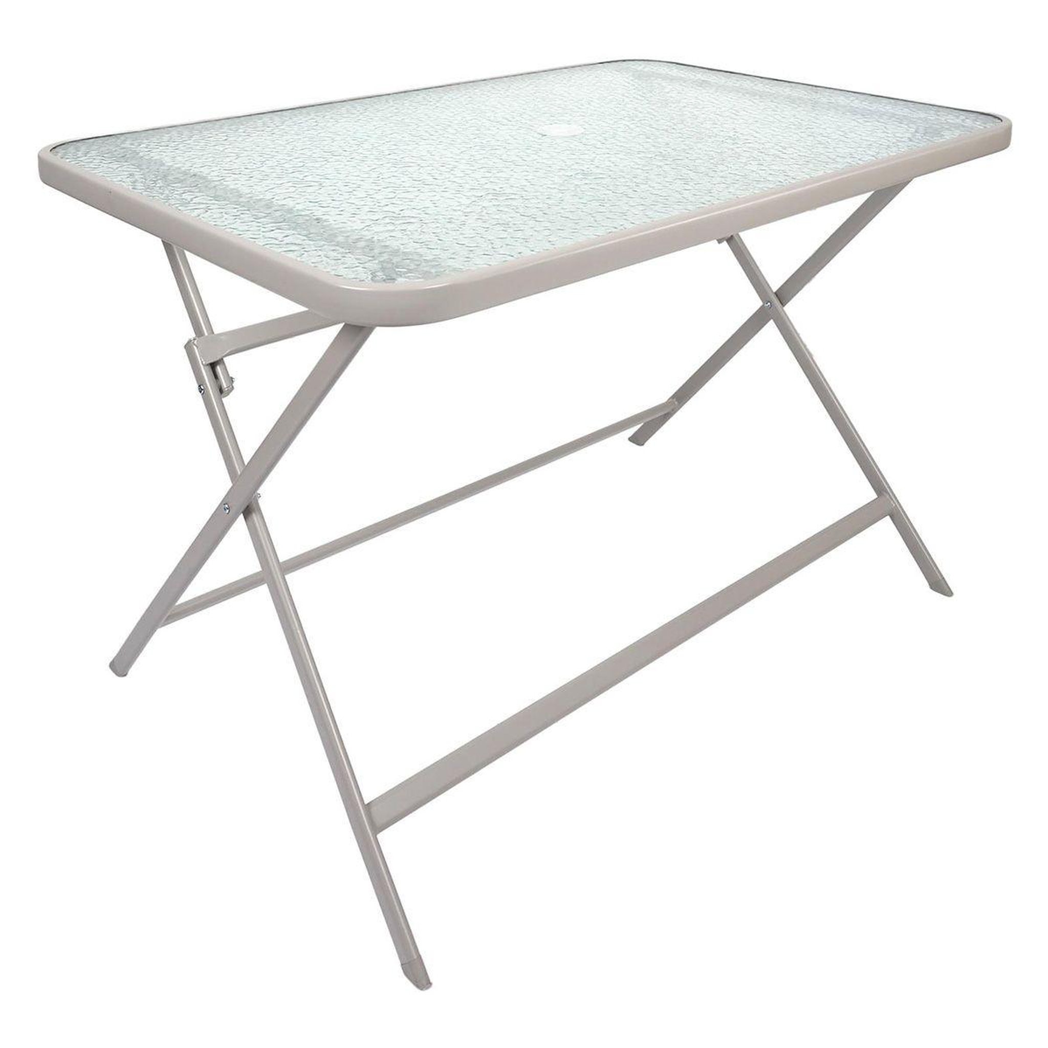 The Home Deco Factory Table de jardin en verre  formentera  110cm beige