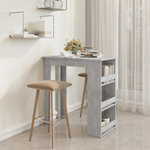 VIDAXL Table de bar a etagere de rangement Gris beton 102x50x103,5 cm