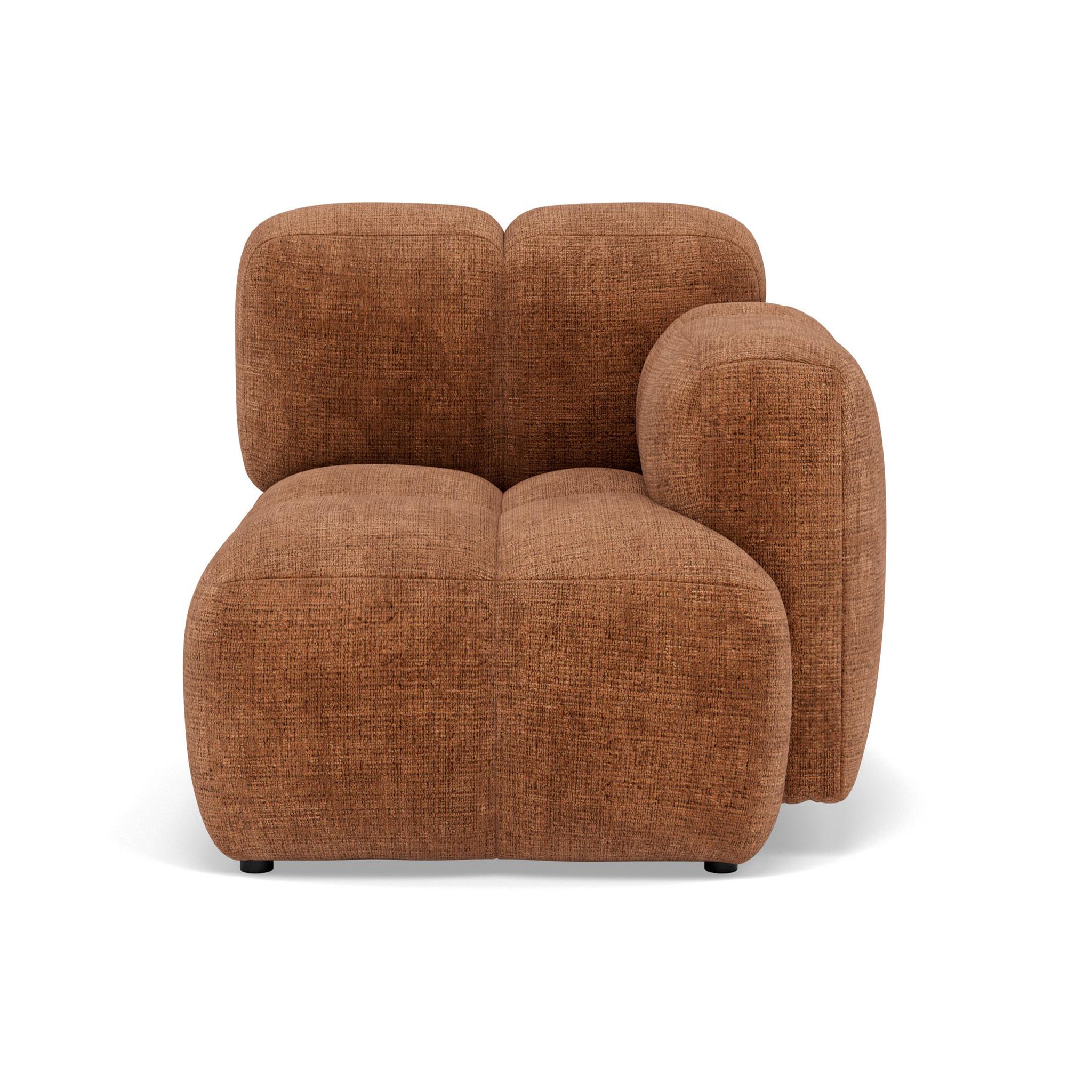 Voir la diapositive 1 : BEST MOBILIER Grace - module d'assise droit en velours texturé