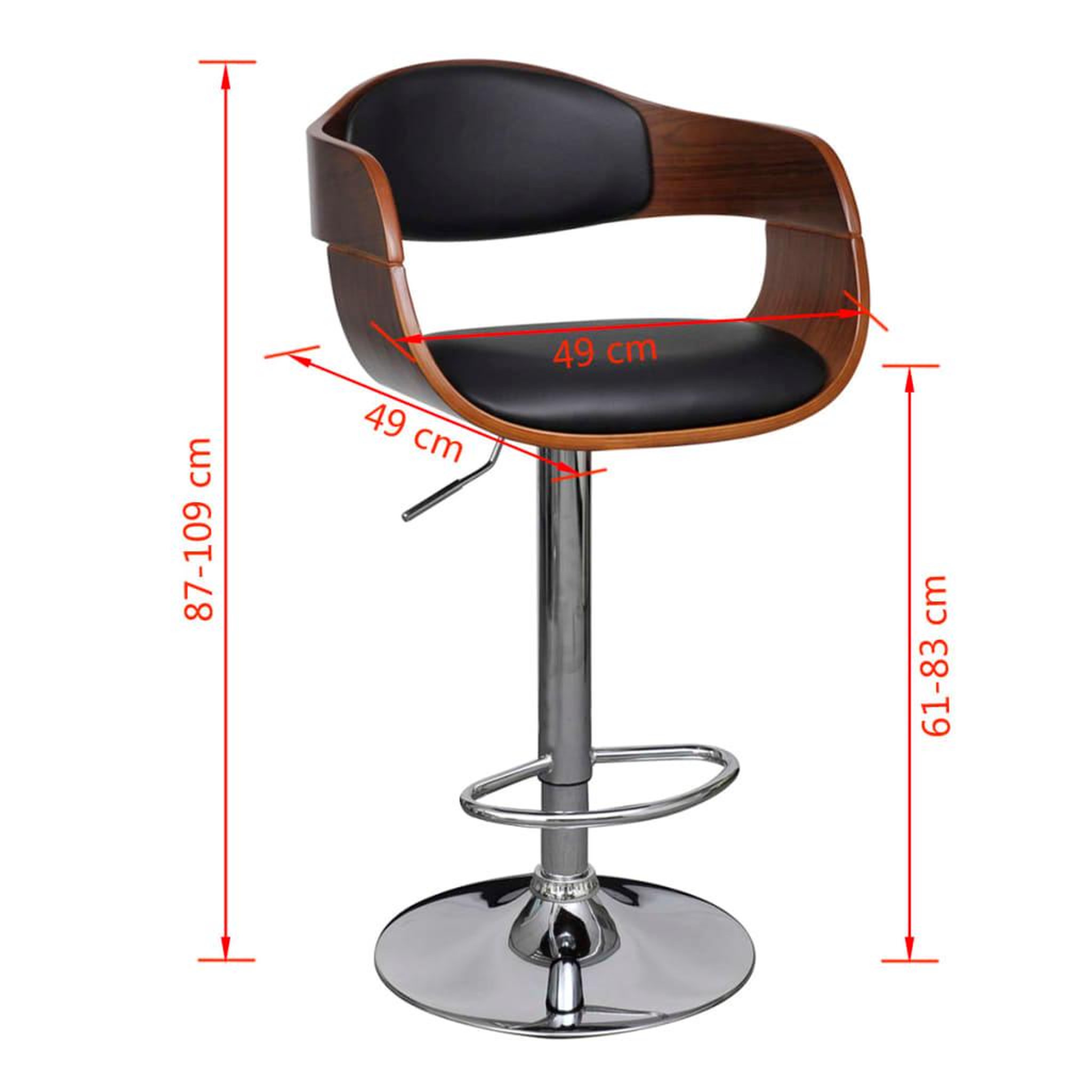 Voir la diapositive 6 : VIDAXL Tabourets de bar lot de 2 bois courbe et similicuir