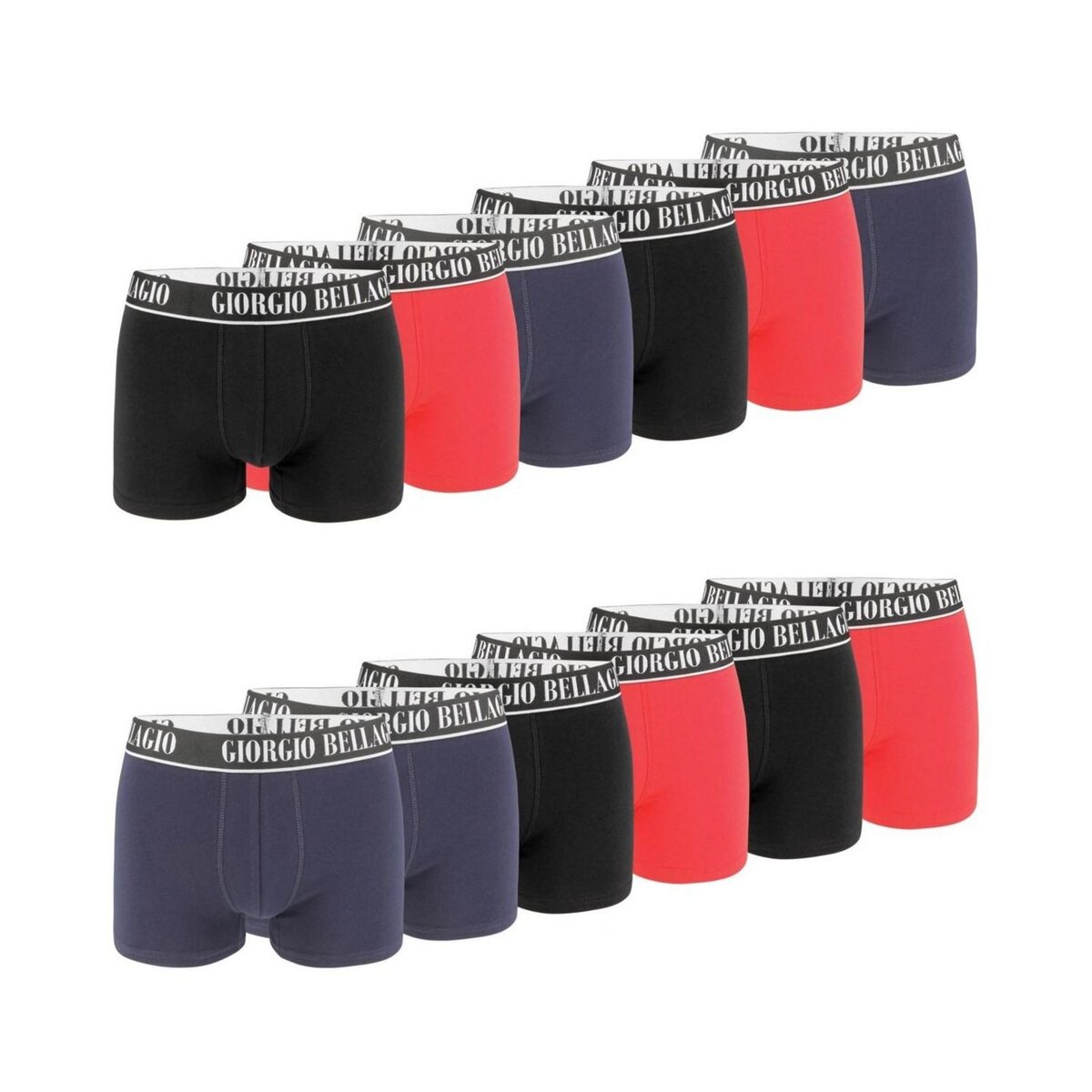 GIORGIO BELLAGIO Lot de 12 boxers homme Smart