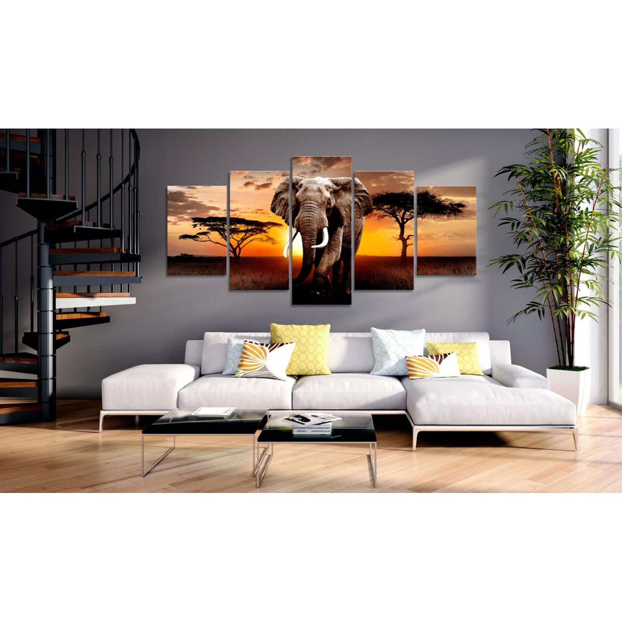 Voir la diapositive 2 : Paris Prix Tableau imprimé  elephant migration